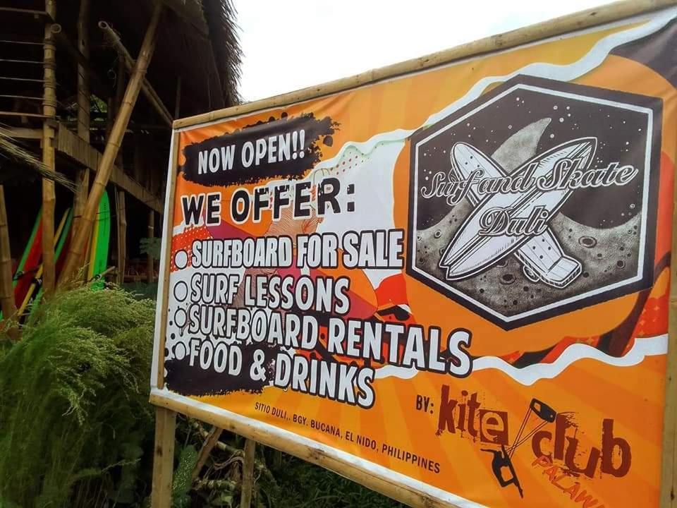 Surf And Skate Duli El Nido By Kiteclub Palawan Vandrarhem Exteriör bild